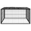 Dog Playpen 4 Panels Black 39.4"x19.7" Powder-coated Steel