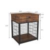 JHX Furniture Dog Crates for small dogs Wooden Dog Kennel Dog Crate End Table; Nightstand(Rustic Brown)