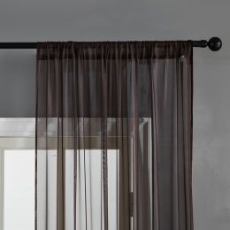 Modern And Simple Pure Color Cotton And Linen Window Screen (Option: Brown-100x250cm)