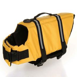 Dog Life Jacket Dog Swimsuit Pet Life Jacket Pet Safe Swimwear Protection (Color: Yellow)