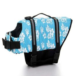 Dog Life Jacket Dog Swimsuit Pet Life Jacket Pet Safe Swimwear Protection (Color: Blue /white)