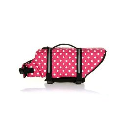 Dog Life Jacket Dog Swimsuit Pet Life Jacket Pet Safe Swimwear Protection (Color: Pink/ White)