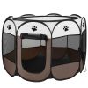 Portable Foldable Pet Playpen Exercise Pen Kennel Removable Zipper Top and Bottom Water Resistant Indoor Outdoor Use For Dogs Cats Other Pets