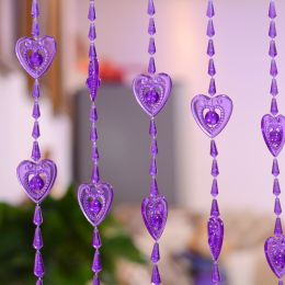 Household Plastic Crystal Acrylic Door Chain Decoration (Option: All Purple-120x90)