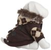 Designer Patterned Suede Argyle Sweater Pet Jacket